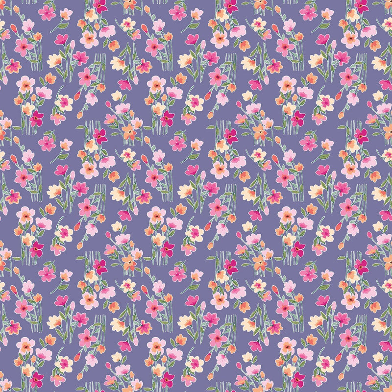 Lucy June Stems PLUM- C11224R-PLUM-  Riley Blake - Flower Prints