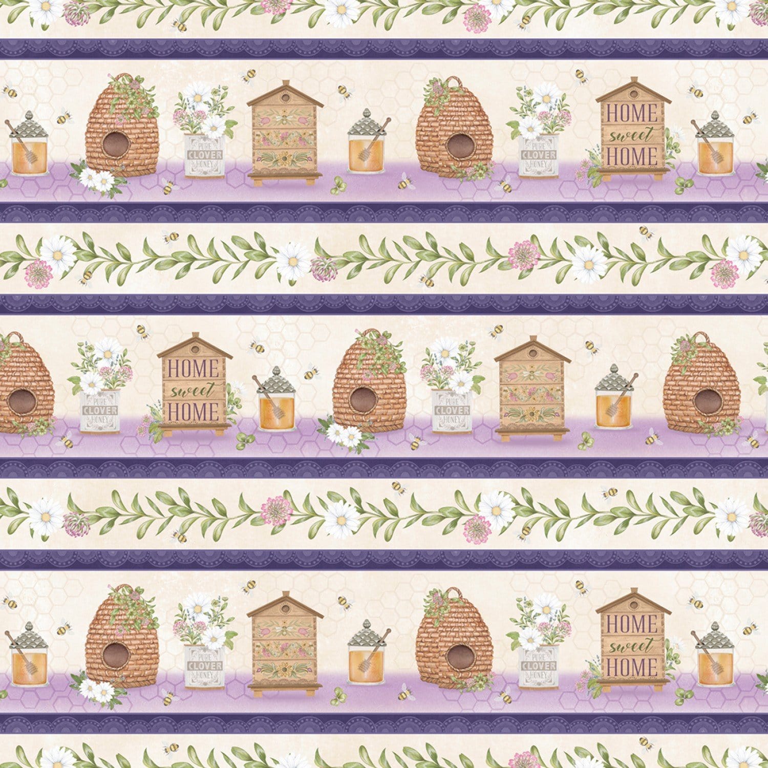 The Art of Beekeeping - Multi Art of Beekeeping Repeating Stripe - 27605-268 - Wilmington Prints