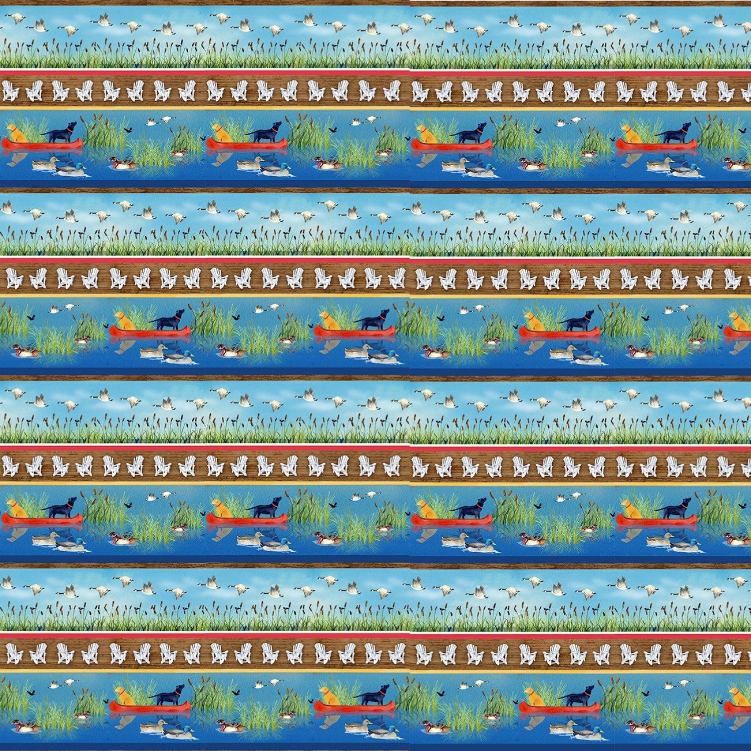 Dockside - Multi Novelty Lake Stripe - 9780-71 - Henry Glass