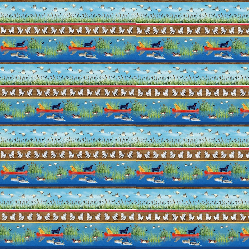Dockside - Multi Novelty Lake Stripe - 9780-71 - Henry Glass
