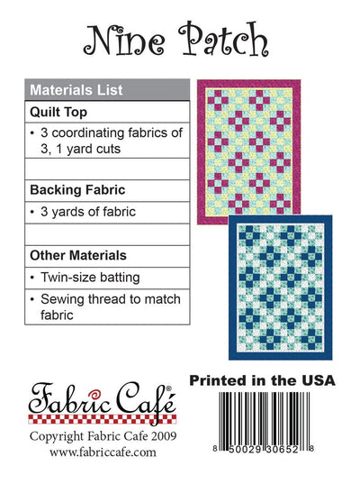 Nine Patch Pattern - 3-yard Quilt - Fabric Cafe