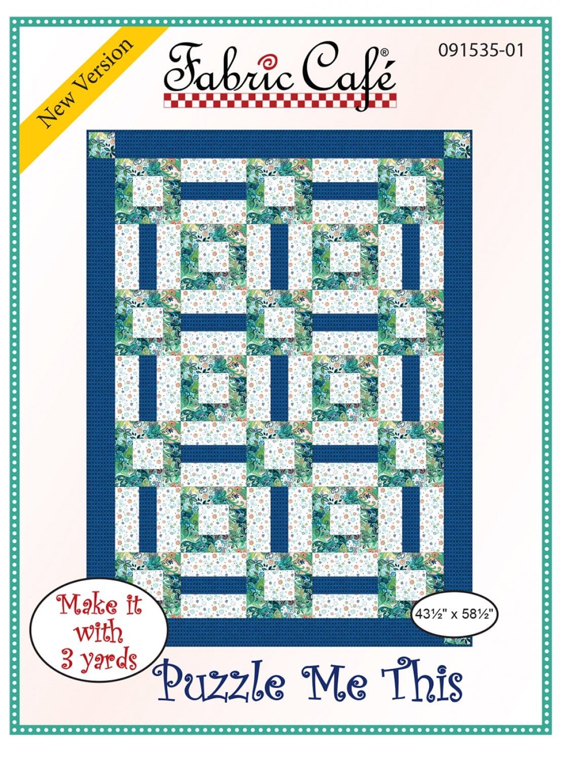 Puzzle Me This Pattern - 3-yard Quilt - Fabric Cafe