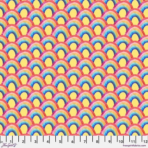 Rainbows Forever - Yellow || Magic Friends ||  Free Spirit Fabrics