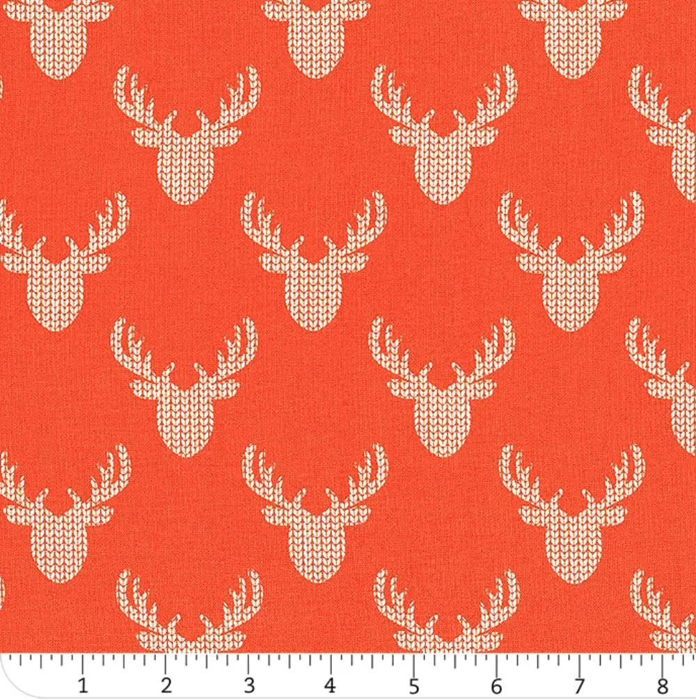 Reindeer Lodge - Red Knit Look Deer - 21191705-1 - Camelot Design Studio
