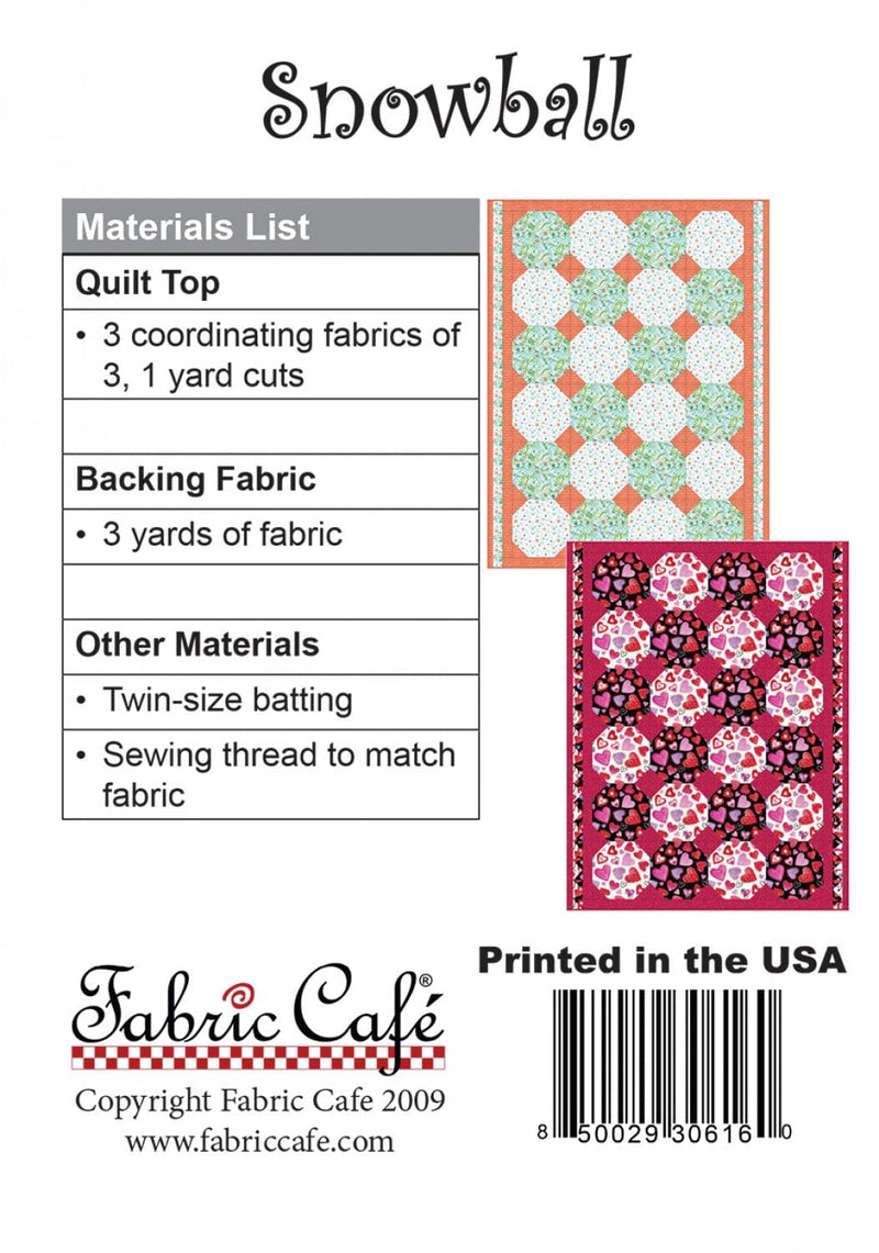 Snowball Pattern - 3-yard Quilt - Fabric Cafe