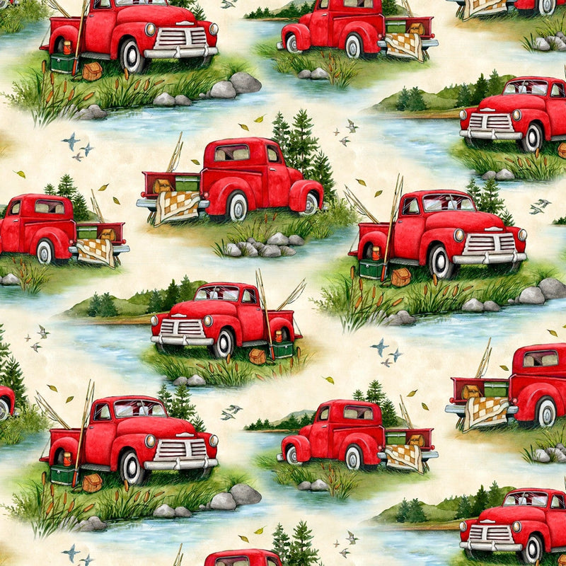 Down by the Lake - Tan Truck Scenic - 39729-273 - Wilmington Prints
