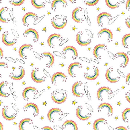 White Rainbow Toss - 10512-153 - Wilmington Prints - Sweet World Fabric