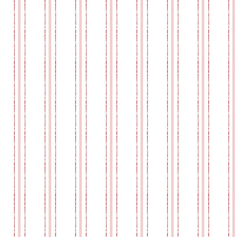 Ladybug Mania - White Stripe- Y3178-1 - Clothworks - Kids Prints - Flower