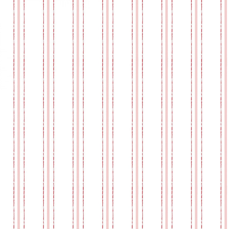 Ladybug Mania - White Stripe- Y3178-1 - Clothworks - Kids Prints - Flower