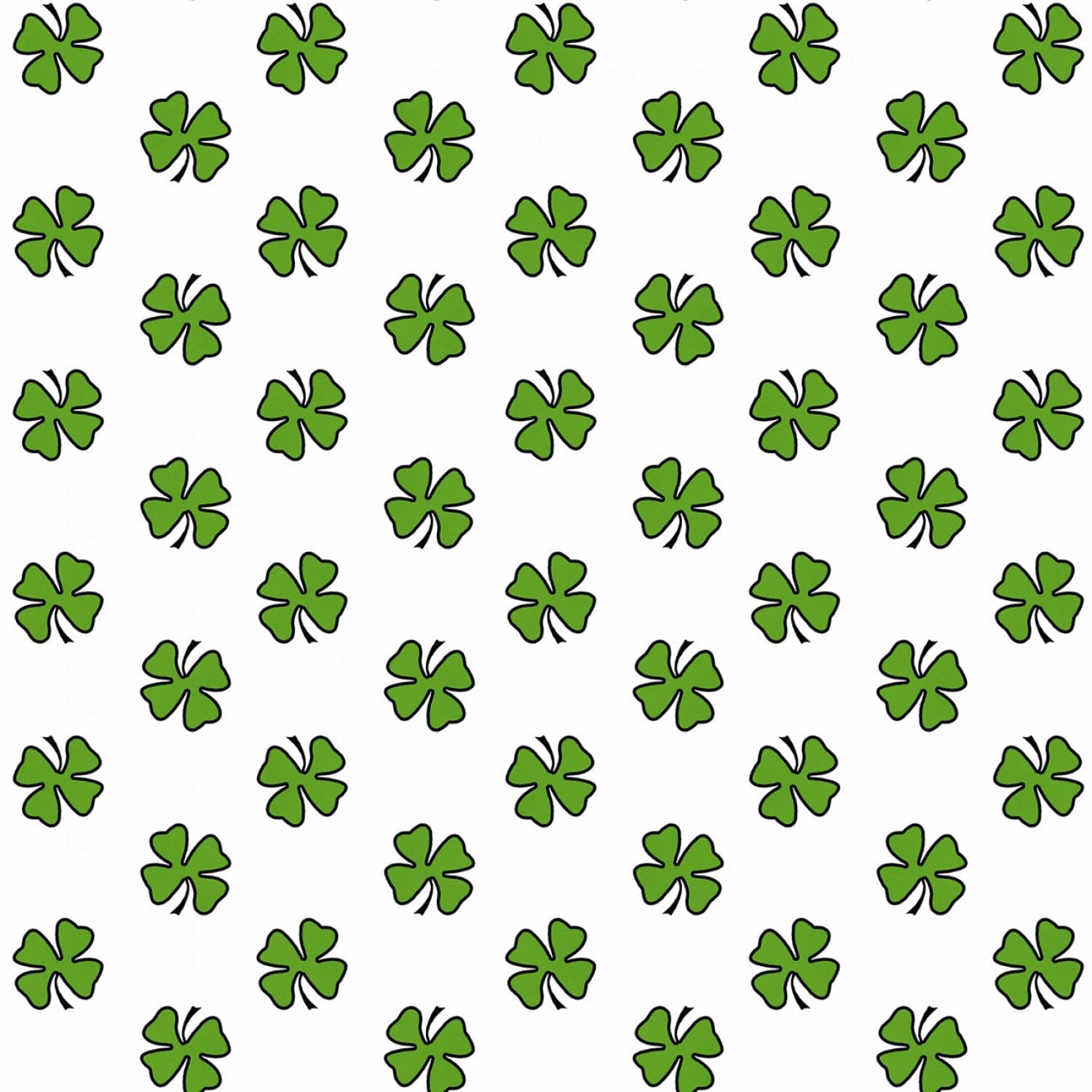 Hello Lucky - White & Green Four Leaf Clover - 9735-06 - Henry Glass