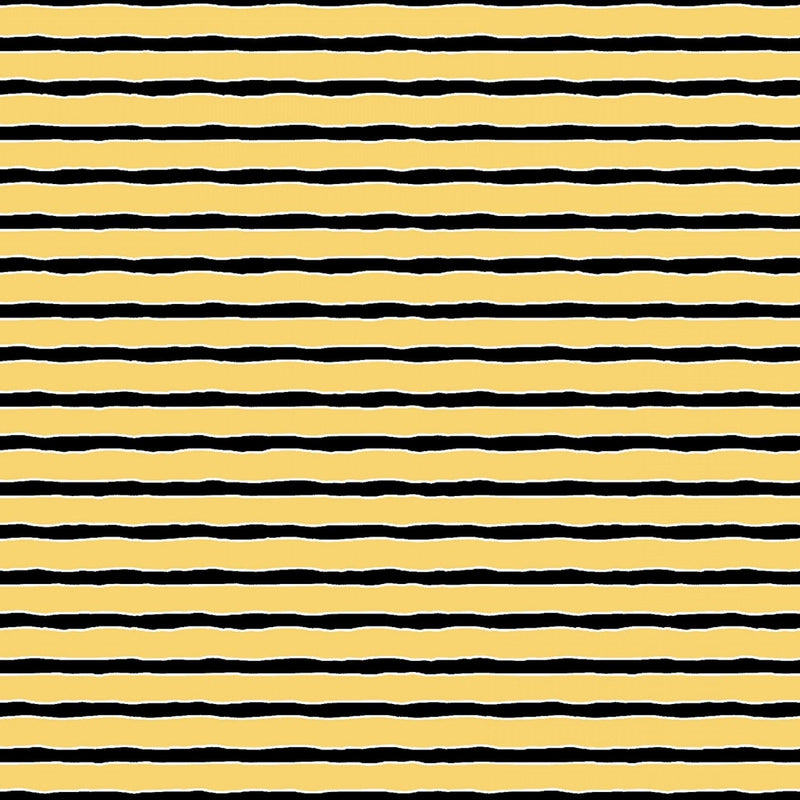 Bee You! - Yellow/Black Simple Stripe 1 109-049 - Henry Glass - Flowers