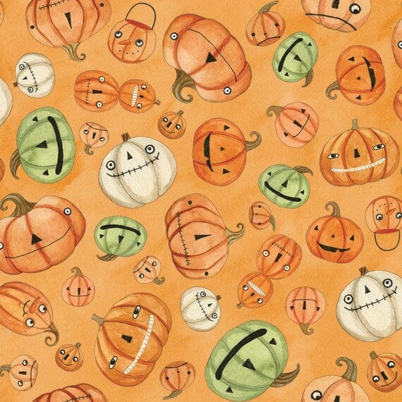 Halloween Whimsy - Pumpkins Parchment -  Riley Blake - Halloween